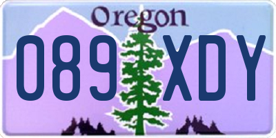 OR license plate 089XDY