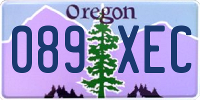OR license plate 089XEC
