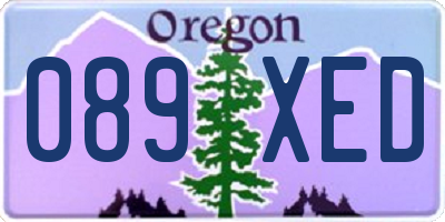 OR license plate 089XED