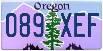 OR license plate 089XEF