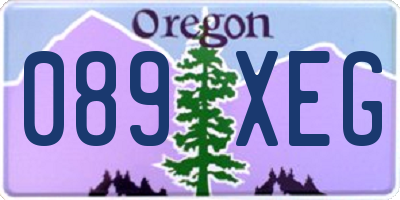 OR license plate 089XEG