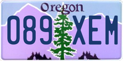 OR license plate 089XEM