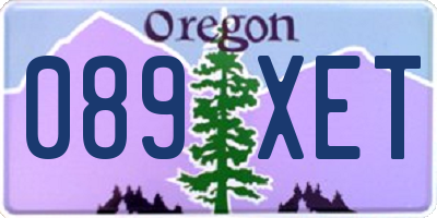 OR license plate 089XET