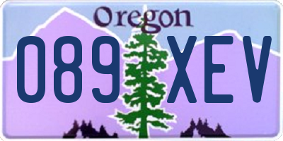 OR license plate 089XEV