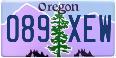 OR license plate 089XEW