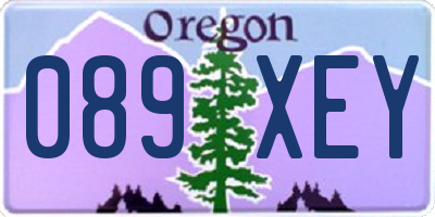 OR license plate 089XEY