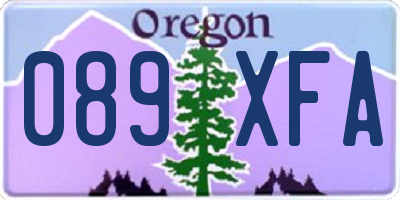 OR license plate 089XFA
