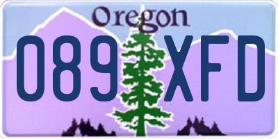 OR license plate 089XFD