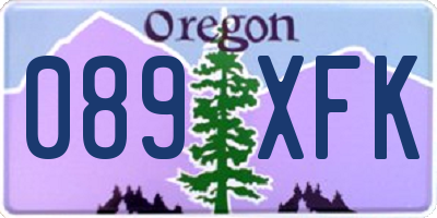 OR license plate 089XFK