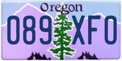 OR license plate 089XFO