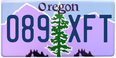 OR license plate 089XFT