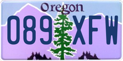OR license plate 089XFW