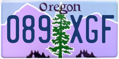 OR license plate 089XGF