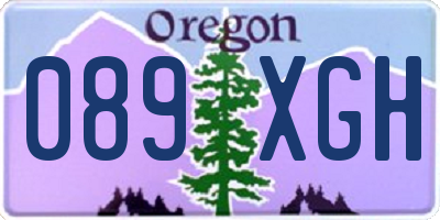 OR license plate 089XGH