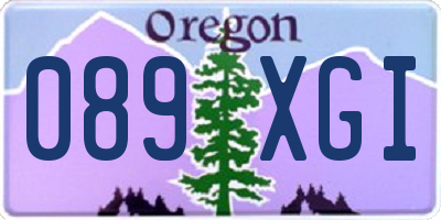 OR license plate 089XGI