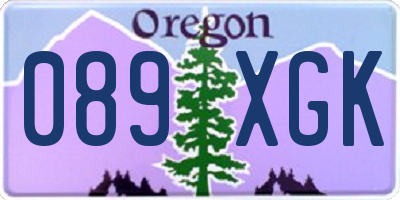 OR license plate 089XGK