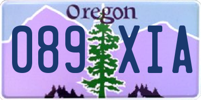 OR license plate 089XIA
