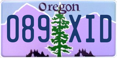 OR license plate 089XID