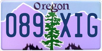 OR license plate 089XIG