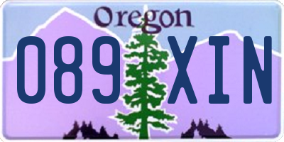 OR license plate 089XIN