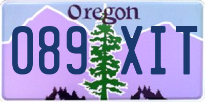 OR license plate 089XIT