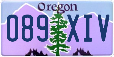 OR license plate 089XIV