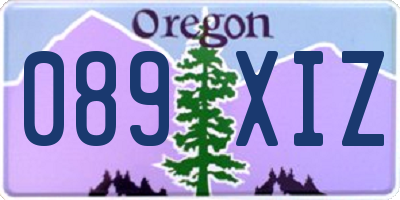 OR license plate 089XIZ