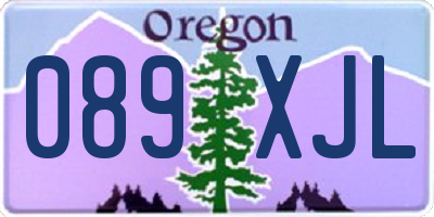 OR license plate 089XJL