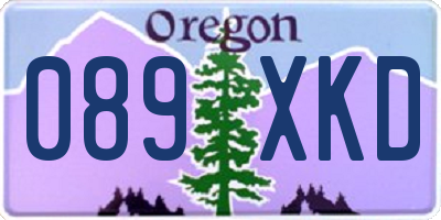 OR license plate 089XKD