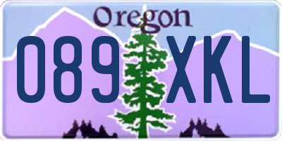 OR license plate 089XKL