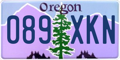 OR license plate 089XKN