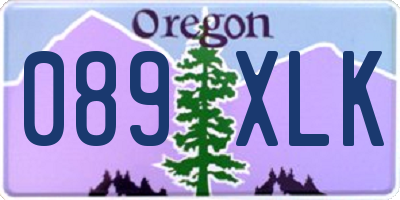 OR license plate 089XLK