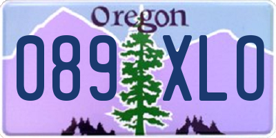 OR license plate 089XLO