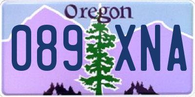 OR license plate 089XNA