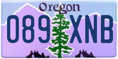 OR license plate 089XNB