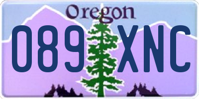 OR license plate 089XNC