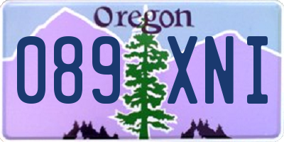 OR license plate 089XNI