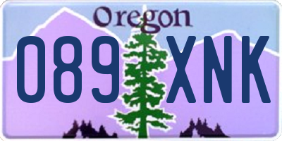 OR license plate 089XNK