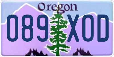 OR license plate 089XOD