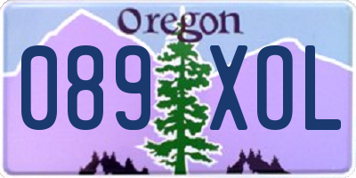 OR license plate 089XOL