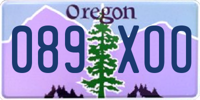 OR license plate 089XOO