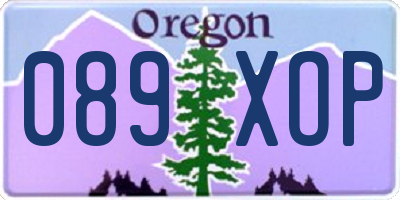 OR license plate 089XOP