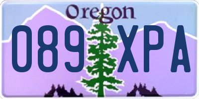 OR license plate 089XPA