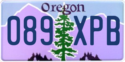 OR license plate 089XPB