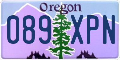 OR license plate 089XPN