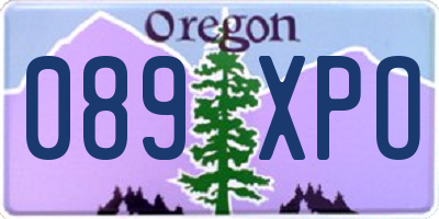 OR license plate 089XPO