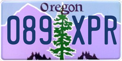 OR license plate 089XPR