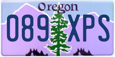 OR license plate 089XPS