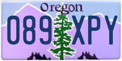 OR license plate 089XPY