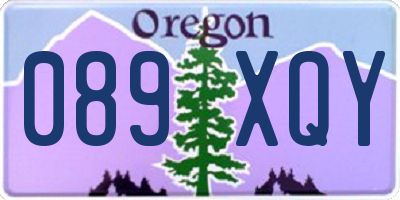 OR license plate 089XQY